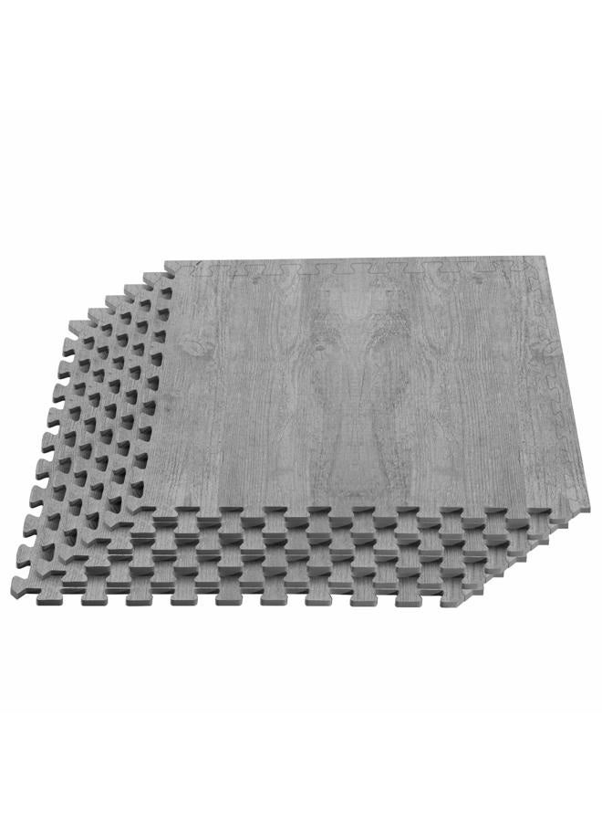 We Sell Mats Forest Floor Farmhouse Collection 3/8 Inch Thick Printed Wood Grain Mats, 24 in x 24 in, Weathered Fence Gray - Image 1