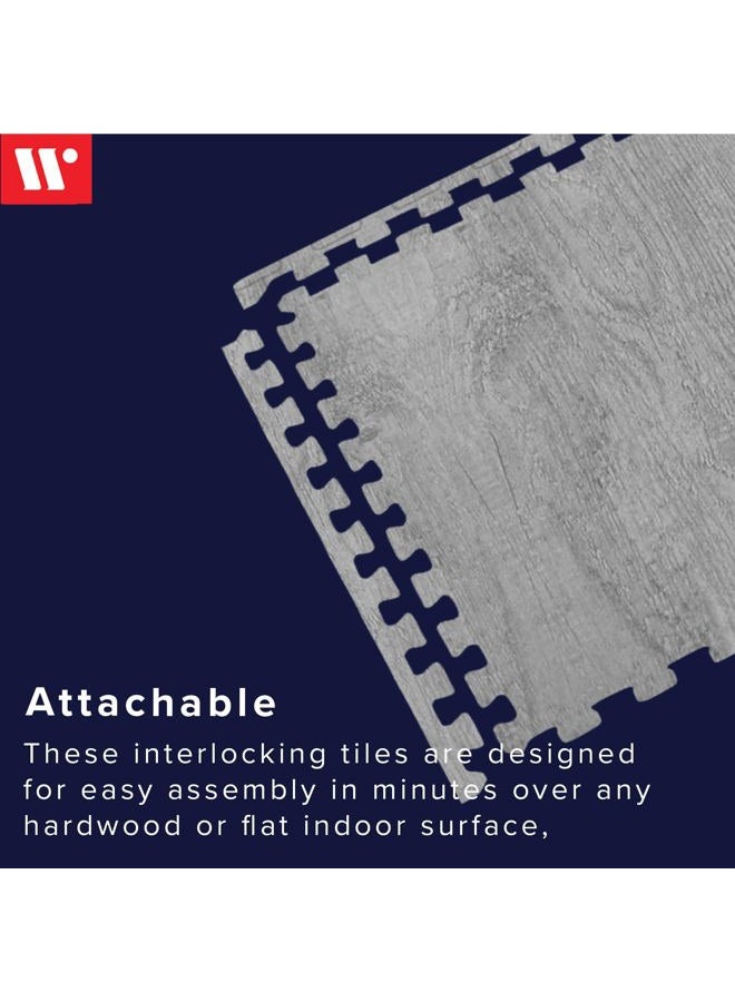 We Sell Mats Forest Floor Farmhouse Collection 3/8 Inch Thick Printed Wood Grain Mats, 24 in x 24 in, Weathered Fence Gray - Image 5
