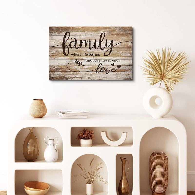 sunfrower Farmhouse Family Wall Art for Living Room Bedroom - Image 2
