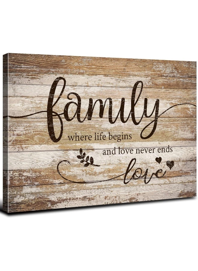sunfrower Farmhouse Family Wall Art for Living Room Bedroom - Image 1