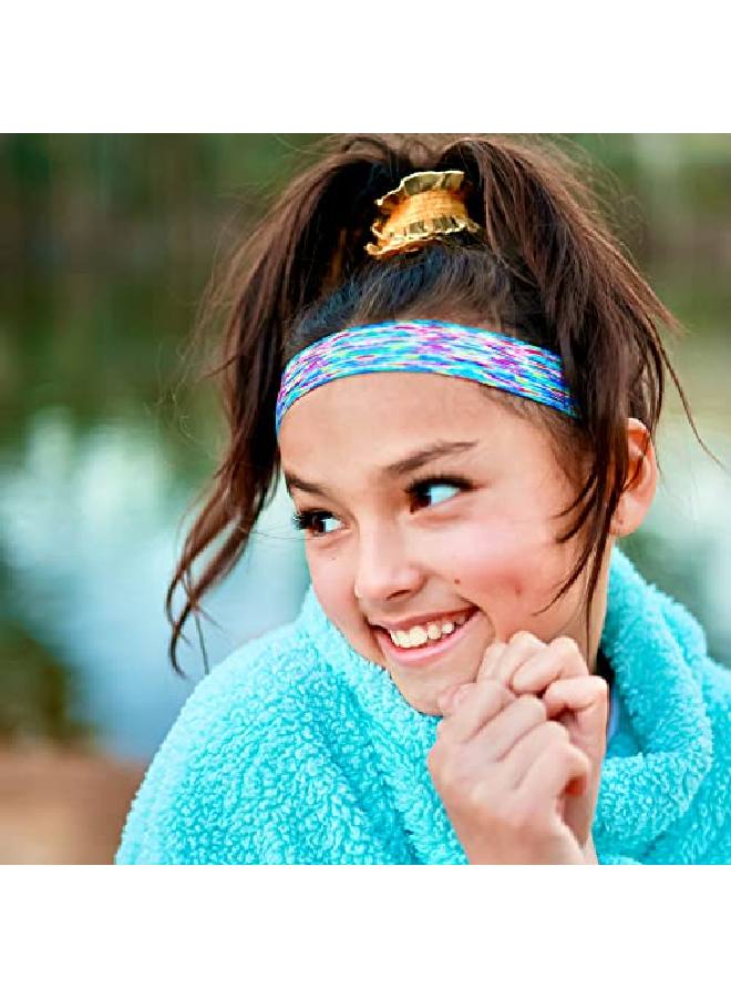 FROG SAC 6 Pcs Space Tie Dye Headbands For Teen Girls Adjustable No Slip Hairband Pack Comfortable Tiedye Head Bands For Kids Tiedye Hair Accessories Party Favors For Women Vsco Girl Headband - Image 3