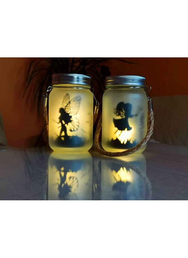 Alritz Alritz 2 Pack Solar Lantern Fairy Lights, Christmas Decorations Garden Ornament Lights - Outdoor Hanging Frosted Glass Mason Jar Lights for Tree, Table, Yard, Patio, Lawn Ages 4 5 6 7 8 9 10+ (Warm)  - Image 5
