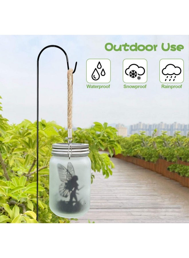 Alritz Alritz 2 Pack Solar Lantern Fairy Lights, Christmas Decorations Garden Ornament Lights - Outdoor Hanging Frosted Glass Mason Jar Lights for Tree, Table, Yard, Patio, Lawn Ages 4 5 6 7 8 9 10+ (Warm)  - Image 4
