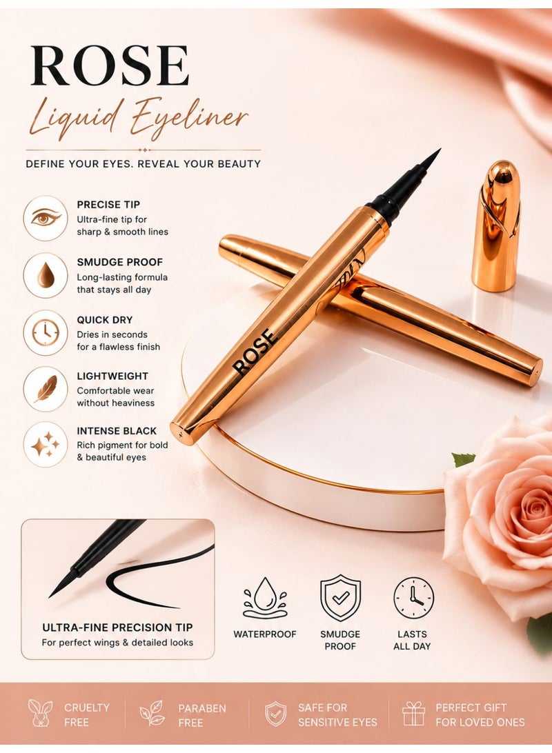 ROSE  24-Hour Brush Eye Liner Kill Black - Image 1
