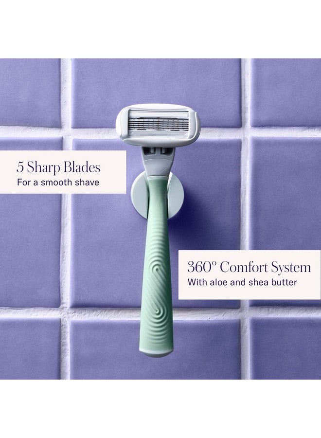 Flamingo Lamingo 5Blade Razors For Women 1 Razor Handle + 4 5Blade Refills + 1 Shower Holder Sage - Image 5