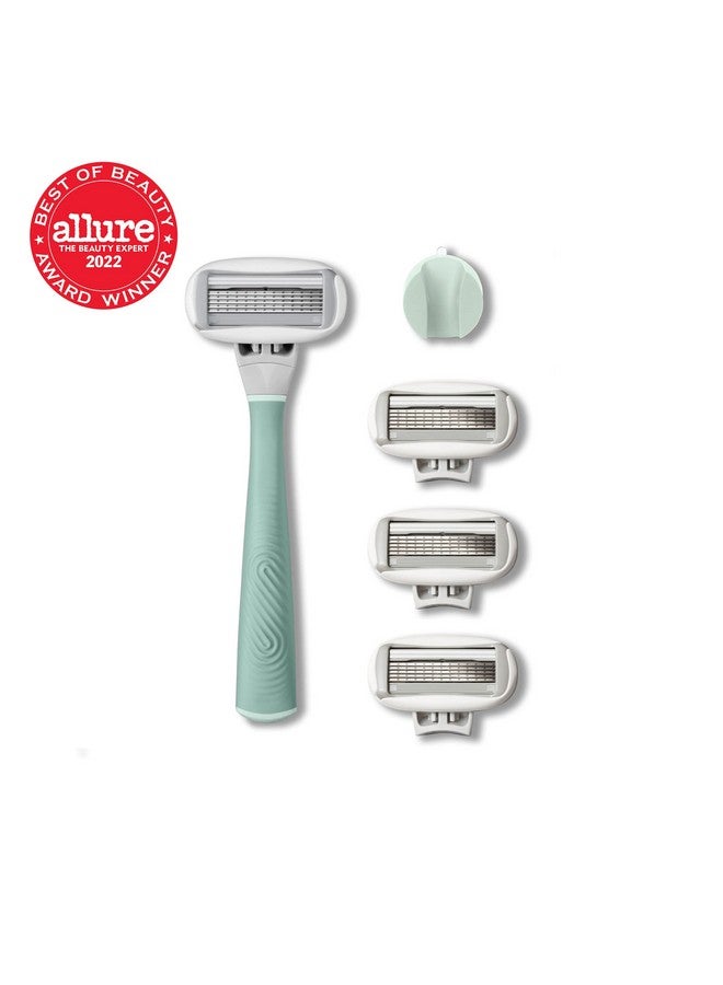 Flamingo Lamingo 5Blade Razors For Women 1 Razor Handle + 4 5Blade Refills + 1 Shower Holder Sage - Image 3