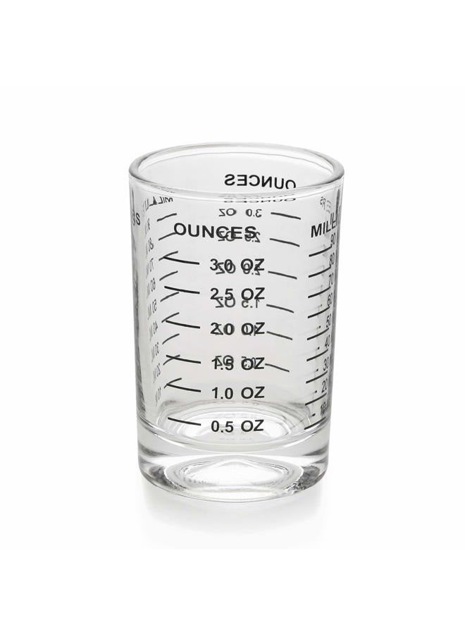 BCnmviku Shot Glass Measuring Cup 3 Ounce/90ML Liquid Heavy High Espresso Glass Cup Black Line - Image 1