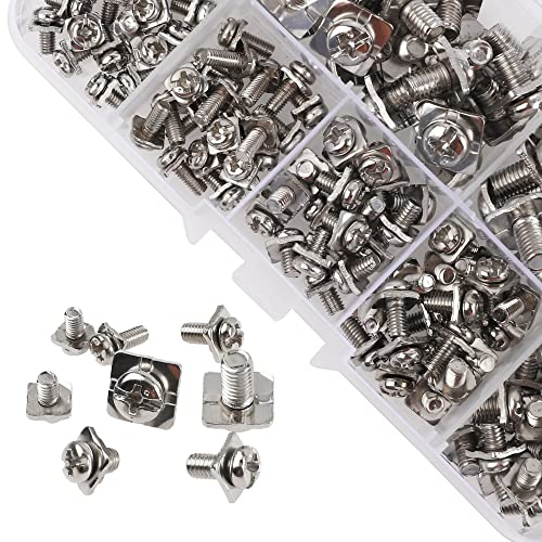 Rrina 160Pcs M3 M3.5 M4 M5 Terminal Block Screws Assortment Kit with Square Washers, Nickel Plated Carbon Steel, Silver - Image 3