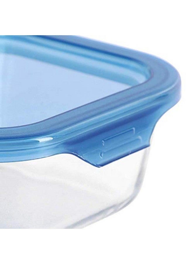 SIMPARTE 520ml Square Store Borosilicate Bakeware Safe Storage Glass Container with Lid (Set of 4), transparent (520ML-PP Lid-jar-set 4) - Image 2