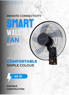 16" Wall Fan| High Performance Fan with 3-Speed Controls, 5 Leaf Blades and 2 Pull String Cords| Adjustable Tilt Angle and Efficient Cooling|  High Performance Motor for High Speed Wind