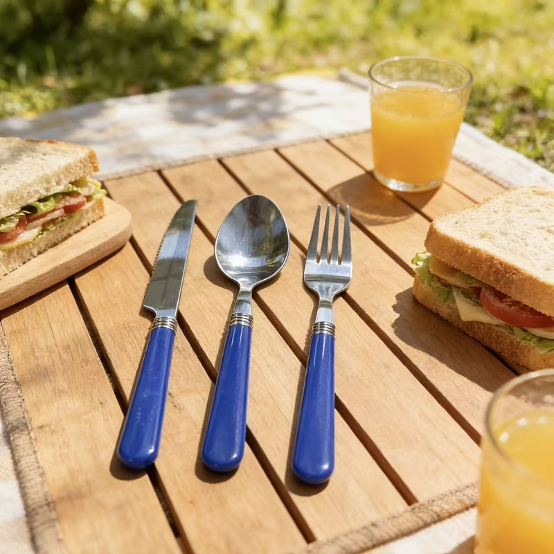 3 Piece Stainless Steel White Flatware Set Retro Vintage Cutlery Includes Forks Spoons Knives Dishwasher Safe For Daily Use And Party - Image 4
