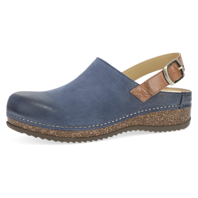 Dansko Merrin Sling-Back Mule Clog for Women - Dual-Density Cork/EVA Midsole and Lightweight Rubber Outsole Provide Durable and Comfortable Ride on Patented Stapled Construction Blue 8.5-9 M US - Image 1