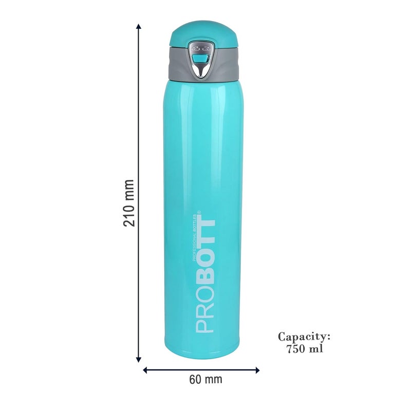 PROBOTT Thermosteel Vacuum Flask Hot & Cold Sports Bottle Each 750ml -Blue (Pack of 2) - Image 4