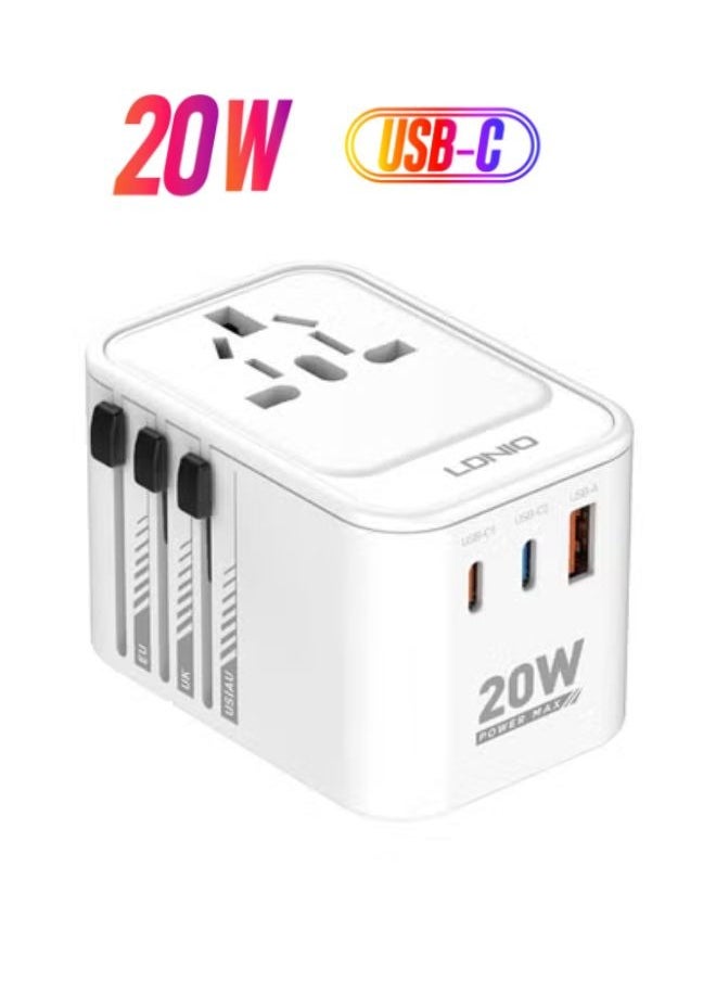 Universal Travel Adapter 20W International Plug Adapter With USB 2 Type C Fast Charging All In One Worldwide Wall Charger UK US AUS EU - pzsku/Z47898E71F878D7B98AEAZ/45/1741715829/8773979a-2764-47dc-97cd-2998979620f7