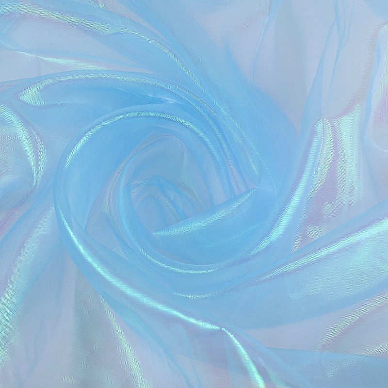 Spot Flat Colorful Laser Cloth Glass Gauze Mermaid Mesh Stage Costume Performance Clothing Material Bright Silk Organza New - Image 2