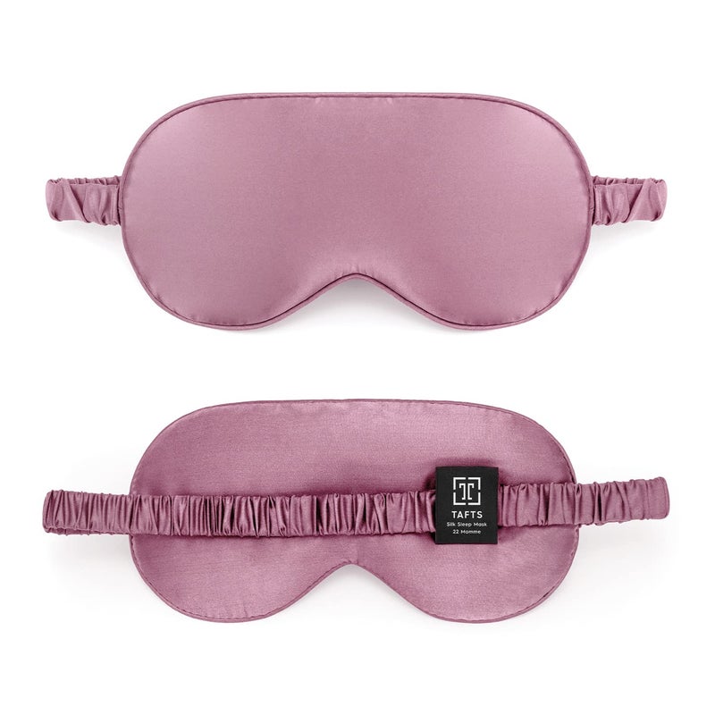 TAFTS Silk Sleep Mask 22mm 100 Pure Mulberry 6A Silk Blindfold Soft Eye Masks Lightweight for Travel Napping Camping Mauve