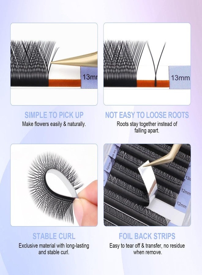 NAGARAKU 3 Tips Triple YYY Eyelash Extensions Supplies from BELLE GAGA 0.07mm Premade Fans 6D Russian Volume Y Shape Black 12 Rows Cluster Pre Fanned Eye Lashes (10mm, 0.07mm D) - Image 4