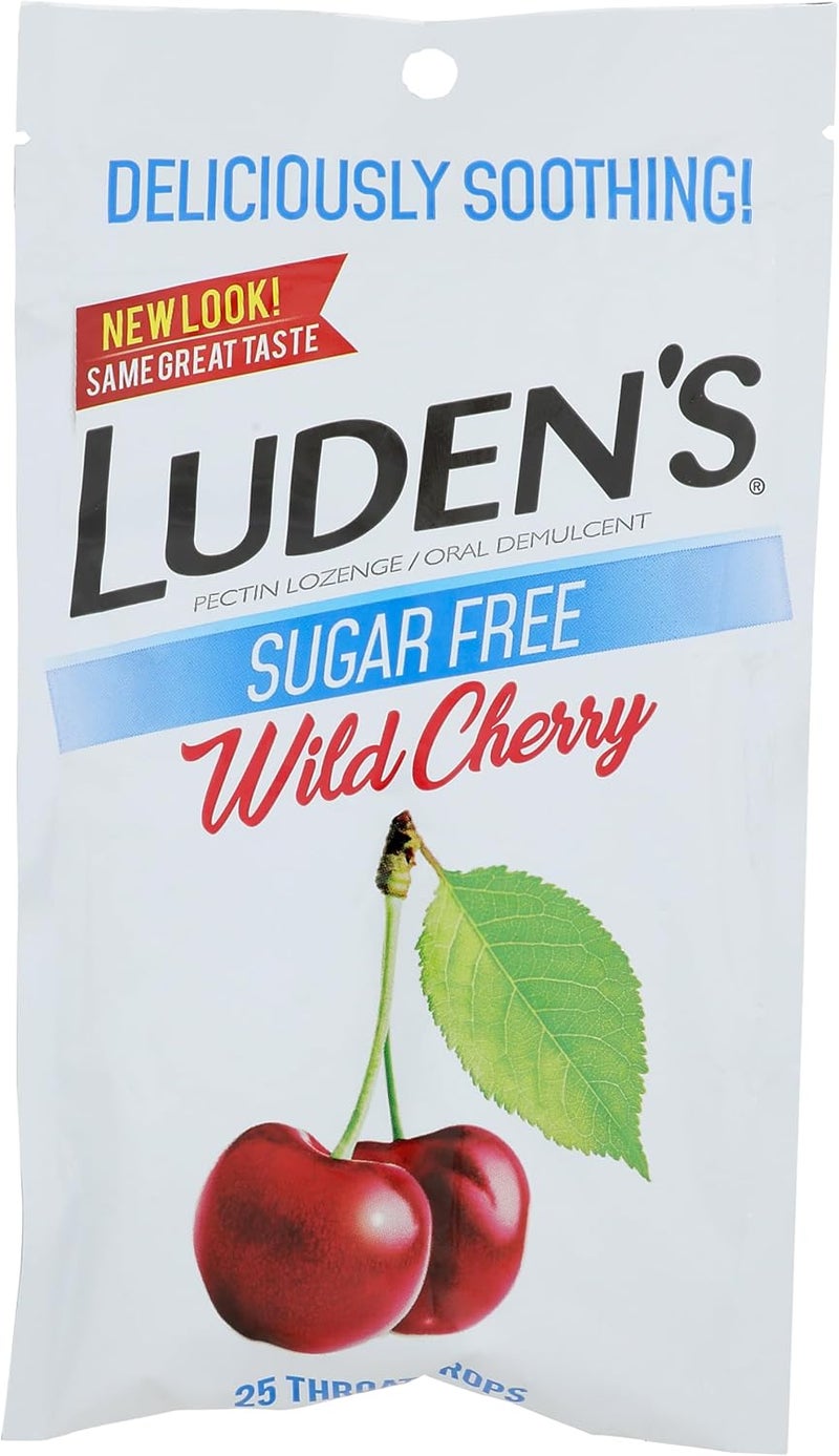 LUDEN'S Ludens Soothing Throat Drops Sugar Free Wild Cherry 25 ct Pack of 6 - Image 1