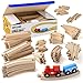 Play22 Wooden Train Tracks  52 PCS  2 Bonus Car Toy Trains  for Kids is Compatible with Thomas Wooden Railway Systems and All Major Brands  Original - Image 4