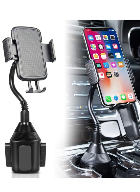 "Universal Adjustable Cup Holder Phone Mount with Flexible Gooseneck"