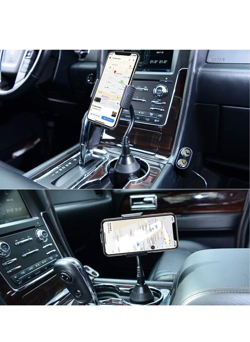 "Universal Adjustable Cup Holder Phone Mount with Flexible Gooseneck"