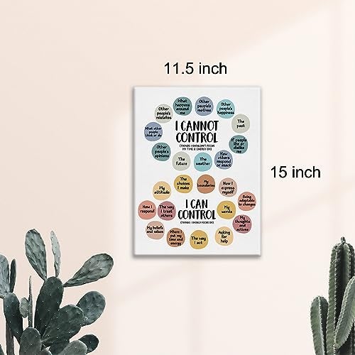 Nurawo Mental Health Wall Art Therapy Office Decor Things I Can Control Framed Canvas Print School Counselor Painting Picture Wall & Tabletop Decoration 12"x15" - Image 2