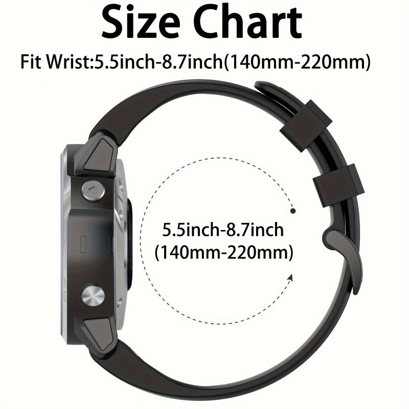 سوار بديل مصنوع من السيليكون الناعم متوافق مع موديلات Garmin Fenix 5X 6X 7X مقاس 26 ملم، اللون البرتقالي - Image 2