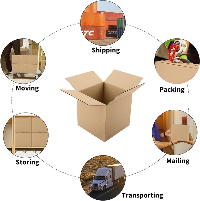 Powerlon Corrugated Cardboard Box For Packing, Moving, Shipping Cube (Pack of 50) (7 x 7 x 7) - Image 4