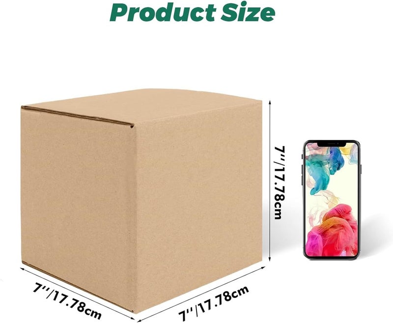Powerlon Corrugated Cardboard Box For Packing, Moving, Shipping Cube (Pack of 50) (7 x 7 x 7) - Image 2