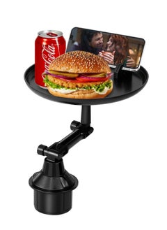 ELTRAZONE Car Cup Holder Tray, Car Tray Table with Phone Holder, Adjustable Car Tray Perfect for Eating in The Car  - Image 1