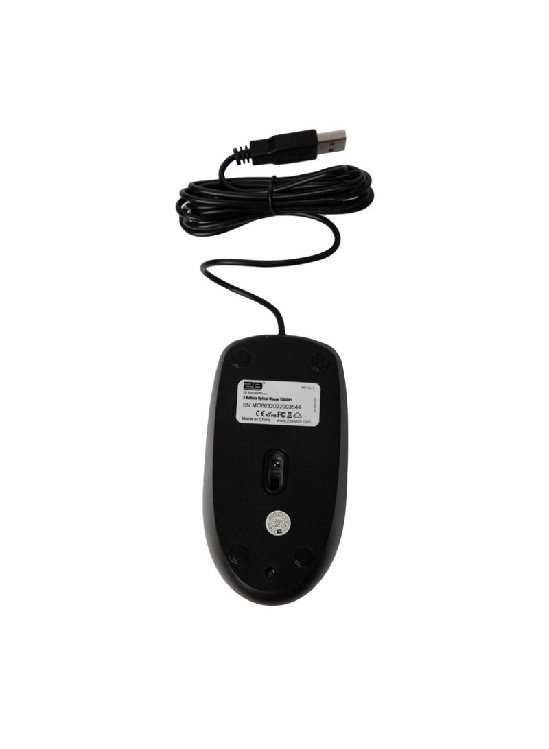 2B MO663 Business Series Wired Mouse - 2m - Black - Image 5