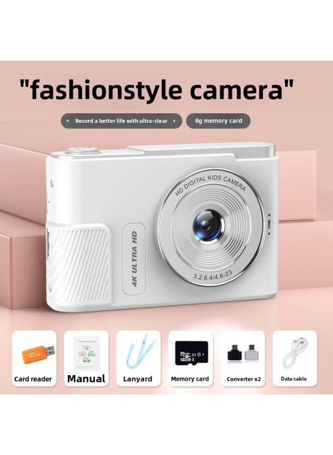Digital Camera Front And Back Small Campus Dual Camera Card Machine Self-timer Portable Student HD-Body Color:Youth White 4400w Front And Rear Camera + Filter-package 1 - Image 1