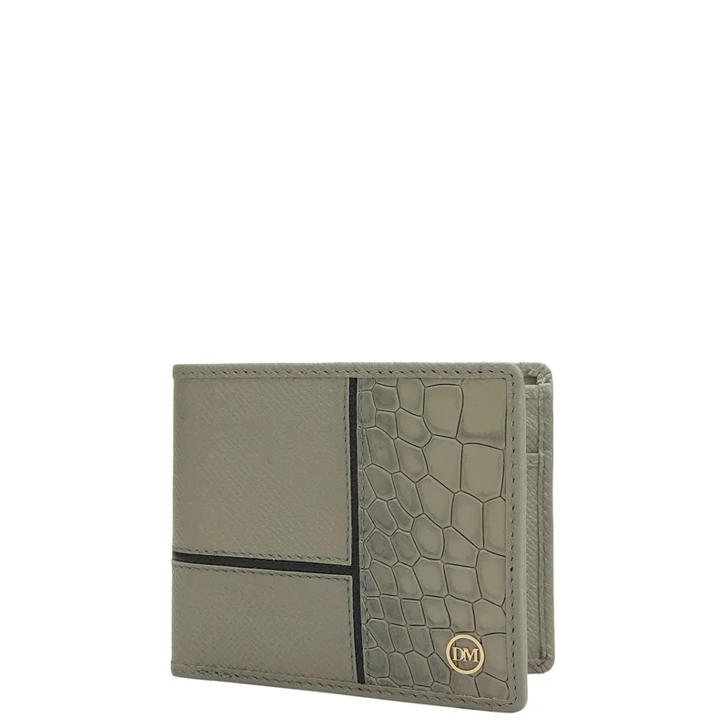 Da Milano Stone Grey Stone Grey Bifold Leather Mens Wallet for Men | Best Price UAE