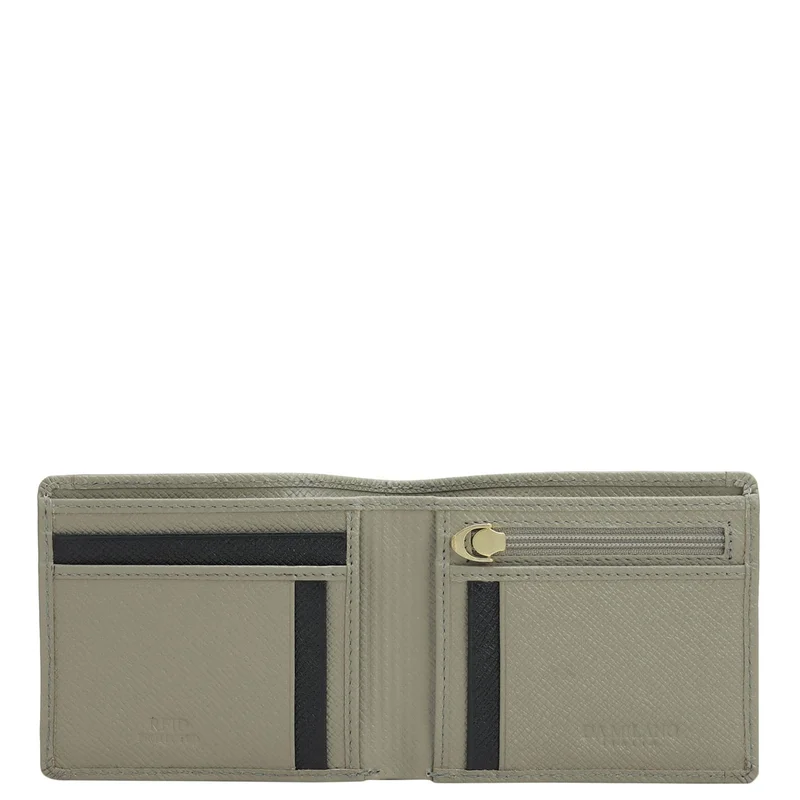 Da Milano Stone Grey Stone Grey Bifold Leather Mens Wallet for Men | Best Price UAE