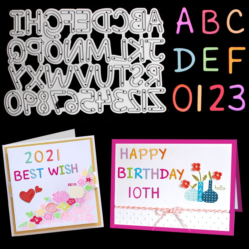 Alphabet Letters and 09 Numbers Metal Cutting Dies Stencils Die Cuts for Card Making Scrapbooking Embossing DIY Paper Craft