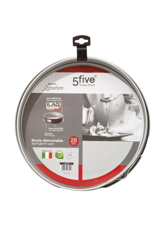 Five Simply Smart Signature Round Non-Stick Metal Springform Pan Black and Silver 28cm 146475 - Image 5