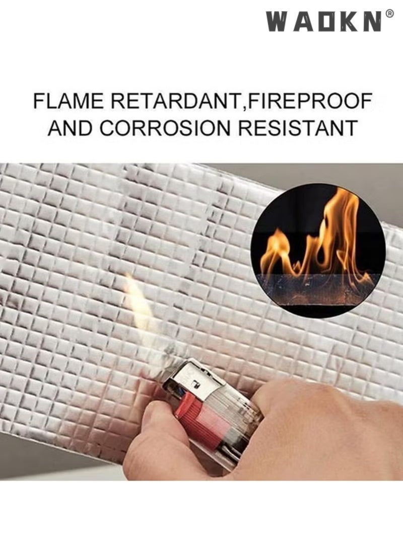 WAOKN Waterproof Patch Duct Tape, Aluminum Foil Butyl Tape for Roof Leak Surface Window Sill Gap Pipe Rupture, Outdoor Waterproof Leak Proof Repair Tape, Super Waterproof Strong Adhesive Tape 10 x 500cm - Image 5