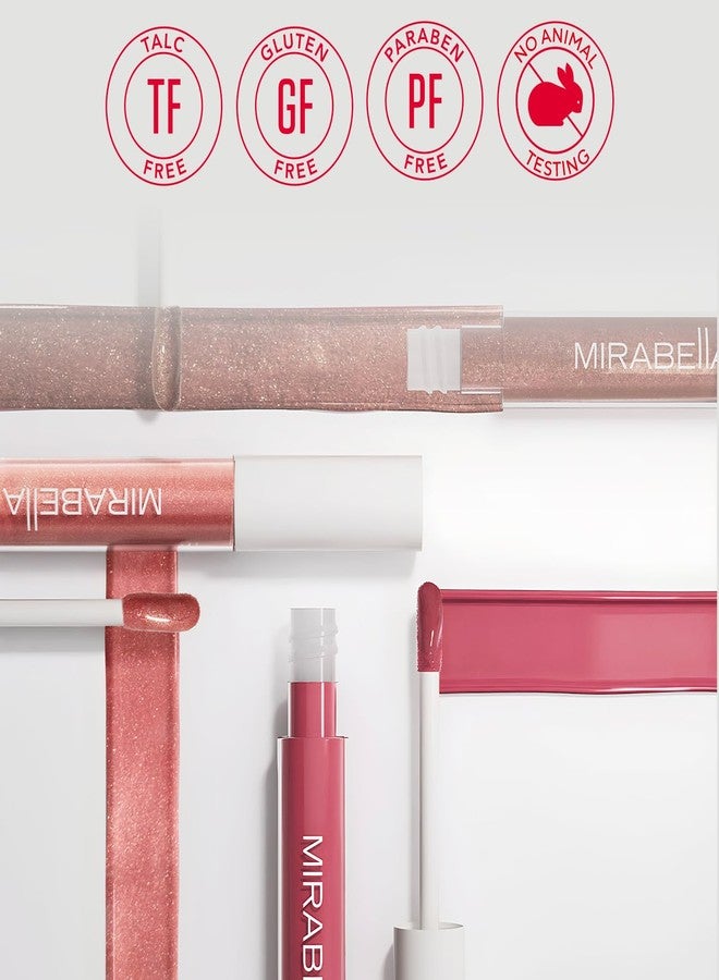 Mirabella Luxe Advanced Lip Gloss, Hydrating Non-Sticky High-Shine Lip Gloss for Women, Infused with Vitamin E & Jojoba Oil, Long-Lasting & Cruelty-Free - Lustre (Light Peach Nude) - Image 5