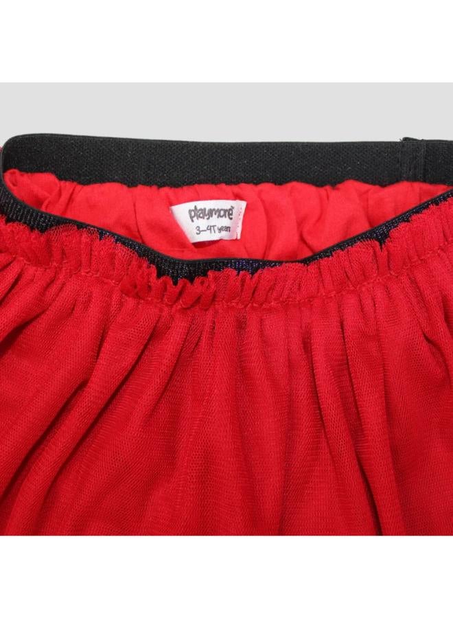playmore Red Ruffled Tulle Skirt - Image 3