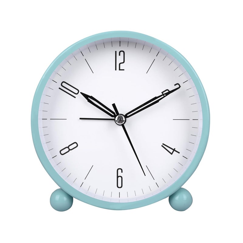 CLEMATIS Analog Alarm Clock 4inch Super Silent Non Ticking Small Clock with Night Light Battery Operated Simple Design for Bedroom Bedside Desk - Image 1