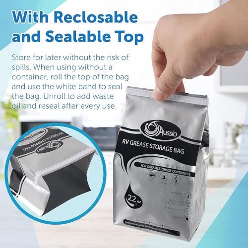 Aussio (15 Pack) Disposable Grease Storage Bags for Cooking Oil, Disposal RV Grease Bags for Kitchen Cooking - Temperature Up to 200℉ - Image 5