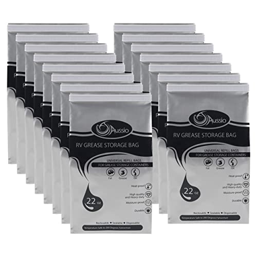 Aussio (15 Pack) Disposable Grease Storage Bags for Cooking Oil, Disposal RV Grease Bags for Kitchen Cooking - Temperature Up to 200℉ - Image 1