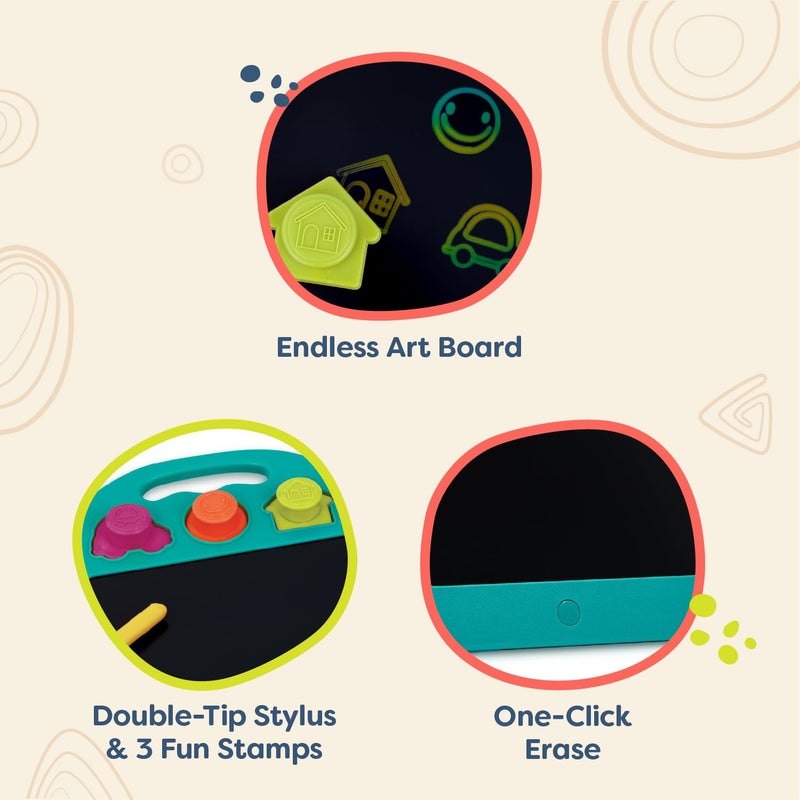 B. toys â€“ Magnetic Drawing Board â€“ 4 Animal Stamps â€“ Portable Sketcher â€“ Creative Toys For Toddlers, Kids â€“ 18+ Months â€“ Toulouse â€“ LapTrec - Image 2