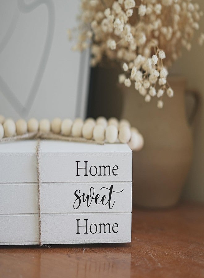 RUIRUICO Decorative Books for Home Decor, Wooden Faux Books for Decoration, Farmhouse Book Decor (Home Sweet Home) - Image 2
