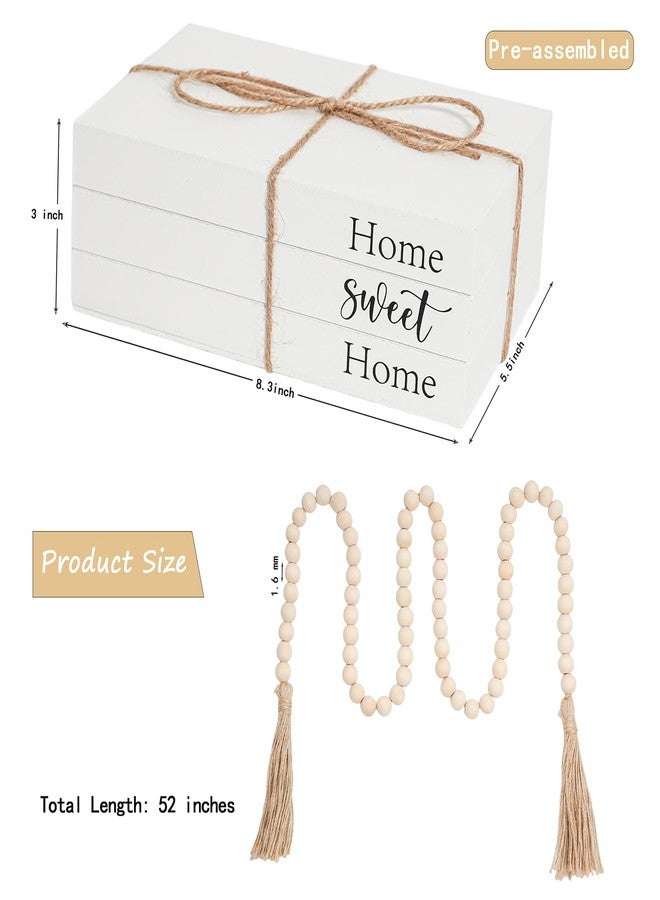RUIRUICO Decorative Books for Home Decor, Wooden Faux Books for Decoration, Farmhouse Book Decor (Home Sweet Home) - Image 3
