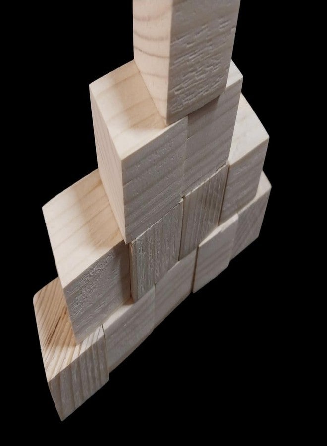 جليتز مكعبات خشبية لأعمال يدوية فنية رائعة، مشاريع مدرسية، مكعبات مربعة من الخشب الطبيعي، 24 قطعة (2 بوصة) - Image 5