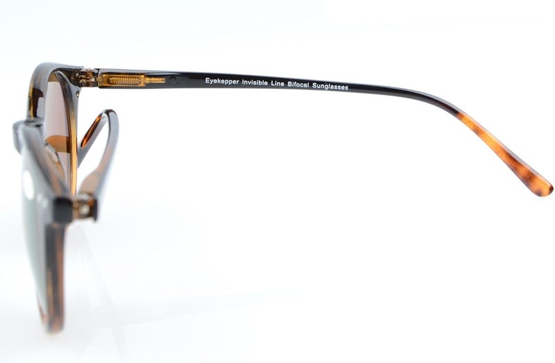 Eyekepper Key Hole Style Spring-Hinged Round Bifocal Sunglasses Sunshine Readers Black-Tortoise +2.5 - Image 3