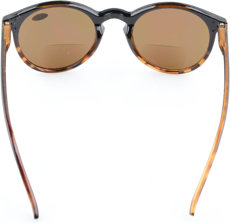 Eyekepper Key Hole Style Spring-Hinged Round Bifocal Sunglasses Sunshine Readers Black-Tortoise +2.5 - Image 5