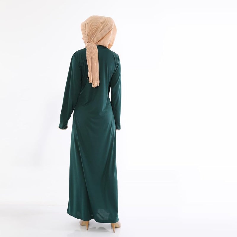 إلانيسا  عباءة نسائية للصلاة بربط جانبي، طول كامل، ملابس إسلامية محتشمة للاستخدام اليومي والديني - Image 3