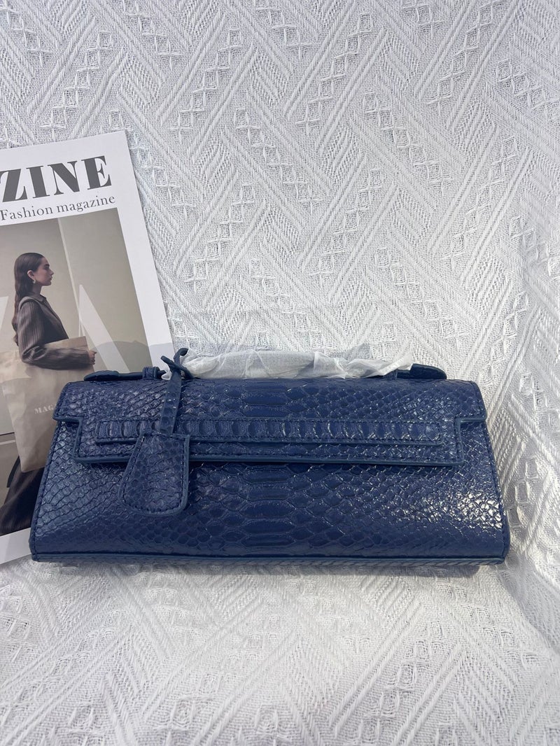 Popular Long Small Square Bag Trendy Snake Pattern Ostrich Pattern Portable Shoulder Crossbody Women'S Bag Manufacturer - Image 1